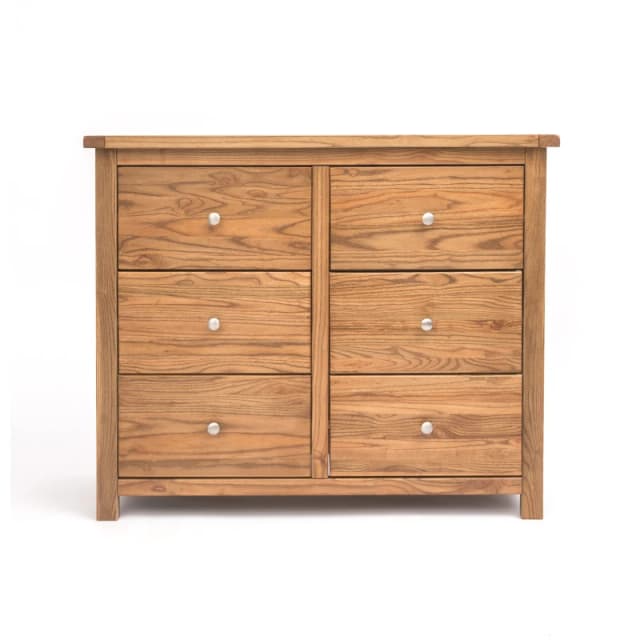 Cabinet Bits Trivento 6 Drawer Chest of Drawers Chrome Knob in Natural Natural Unisex