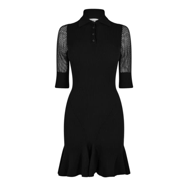 Off White Womens Knitted Mini Dress Black female 6 (2XS)