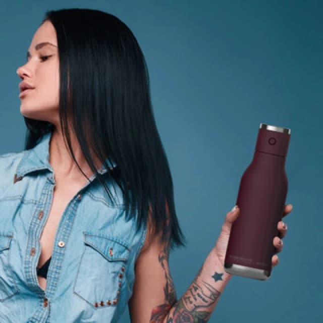 asobu Wireless Stainless Steel Double Walled Speaker Bottle Burgundy 500ml Maroon