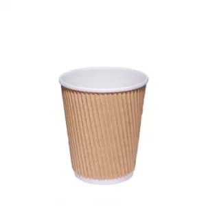 8Oz Kraft Ripple Rib Cup Pk25