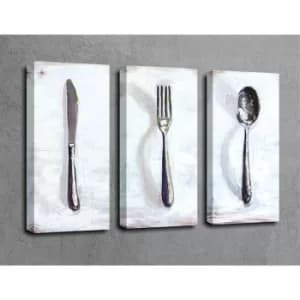 UC032 Multicolor Decorative Canvas Painting (3 Pieces)