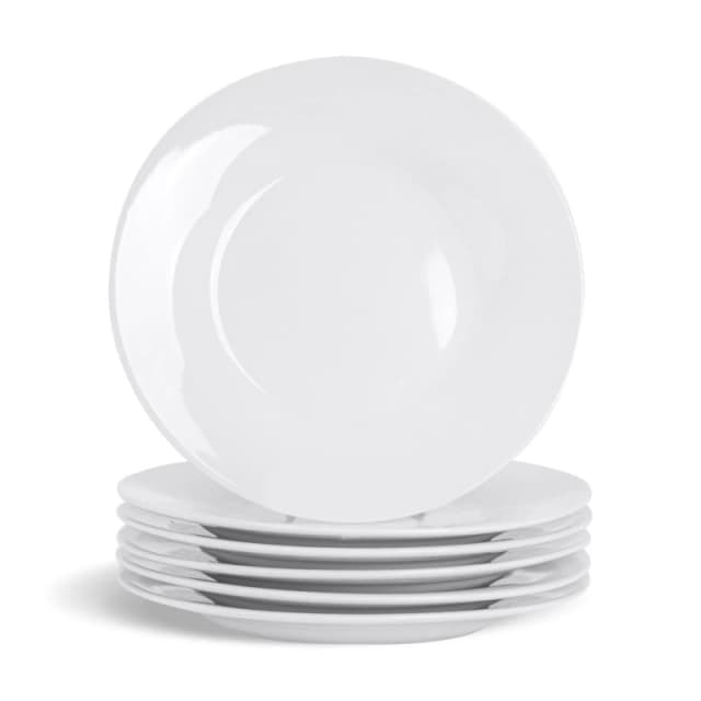 Glim & Glam Dinner Plates Porcelain 6 Piece Set 10.4" White unisex