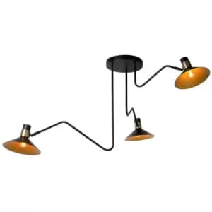 Lucide PEPIJN - Flush Ceiling Light - Ø108cm - 3xE14 - Black