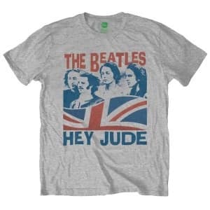 The Beatles - Windswept/Hey Jude Unisex Large T-Shirt - Grey