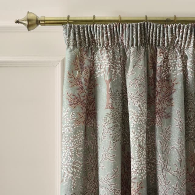 Catherine Lansfield Catherine Lansfield 'Woodland Trees' Lined Pencil Pleat Curtains in Green Size: 168cm width x 137cm drop Green 168cm width x 137