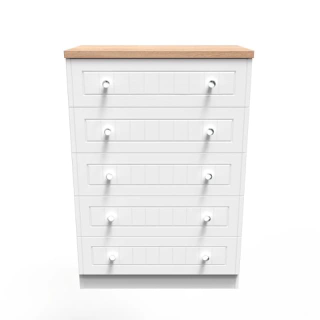 Ready Assembled 2 U Norton 5 Drawer Chest (Ready Assembled) in White Size: Large White Unisex Large