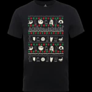 Disney The Nightmare Before Christmas Jack Sally Zero Faces Black T-Shirt - L - Black