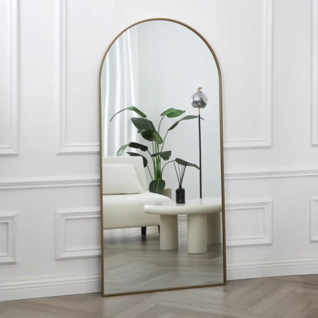 Home Garden Direct Anax - Full Length Arch Mirror - Gold Frame - 170x80cm Size: 170x80cm Gold Unisex 170x80 cm