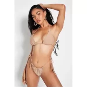 I Saw It First Stone 90'S Micro Bikini Top - Brown