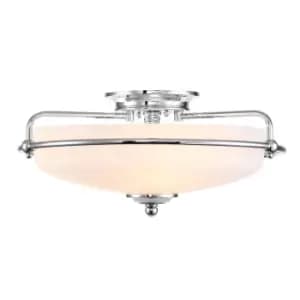 Quoizel Griffin Bowl Semi Flush Ceiling Light Polished Chrome