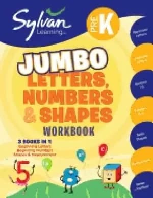 pre k letters numbers and shapes jumbo workbook 3 books in 1 beginning lett
