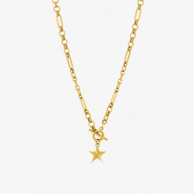 Jon Richard Gold Plated Waterproof Star T Bar Necklace Gold female One Size