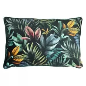 Zinara Leaves Rectangular Cushion Black