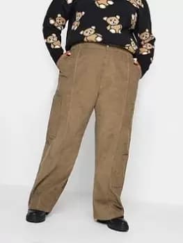 Yours Cord Cargo Taupe, Brown, Size 16, Women