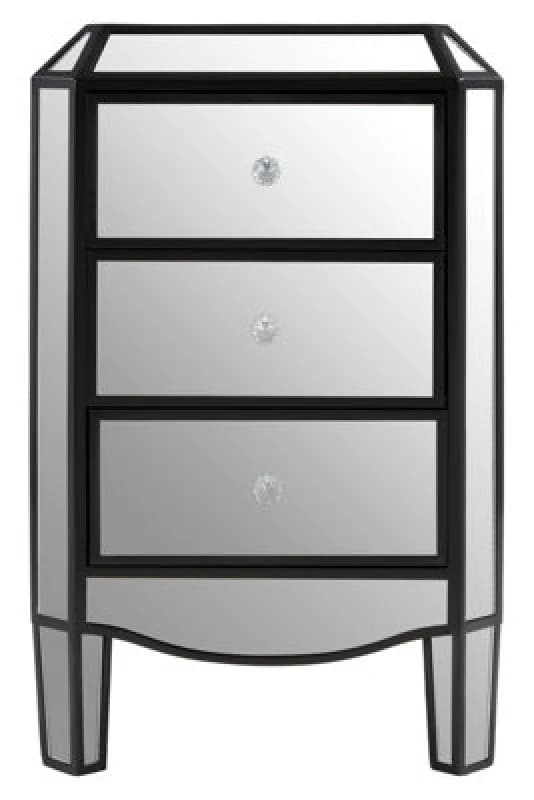 Orsina Glamorous Design 3 Drawer Mirrored Chest, Mirrored Surfaces Sturdy Chest, Ample Storage Chest Of Drawers