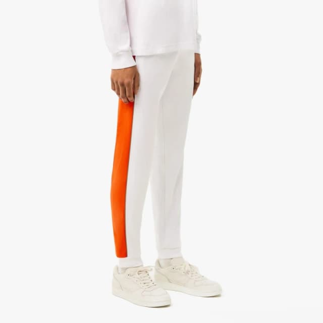 Lacoste Tapered Leg Sweatpants White Orange male XS