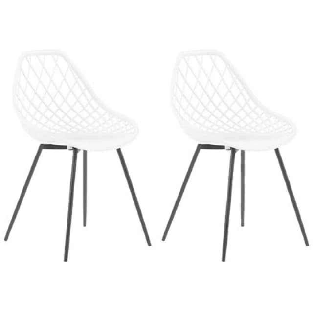 Beliani Set Of 2 Dining Chairs Canton White