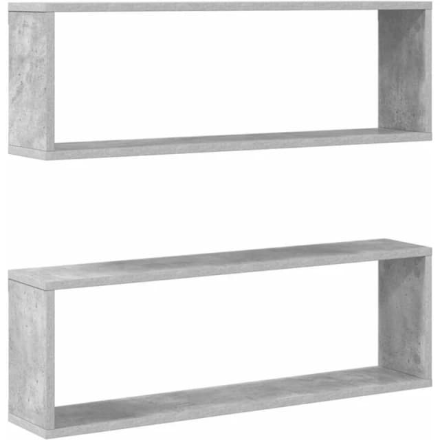 VIDAXL Wall Cube Shelf 2 pcs Concrete Grey 80x15x26.5cm Engineered Wood Vidaxl 8720286595367