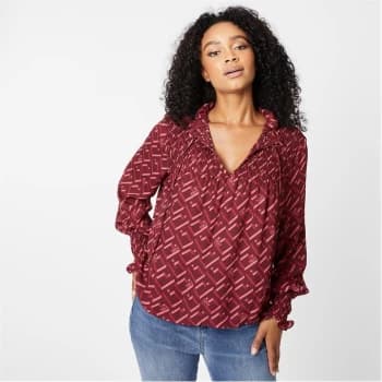 Biba BIBA Shirred Blouse - Geo Print