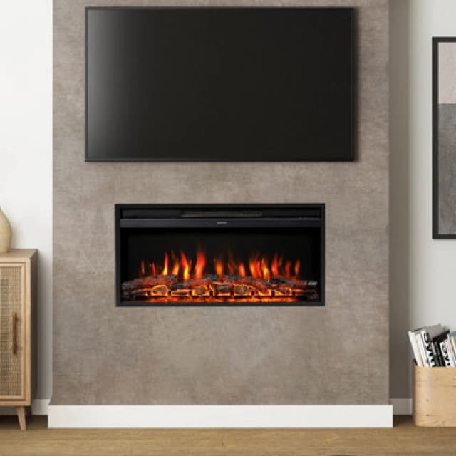 Newland Rodwell 36" Black Inset Wall Mounted Electric Fire