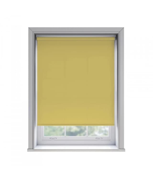 New Edge Blinds No Drill Ochre Thermal Blackout Roller Blind 170cm Drop in Yellow Size: 125cm Yellow Unisex 125 cm