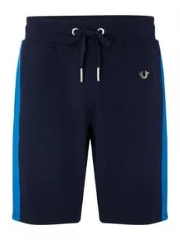 Mens True Religion Contract Tape Leg Joggers Blue