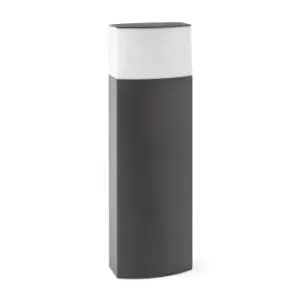 Datna 1 Light Outdoor Short Bollard Light White, Dark Grey IP44, E27