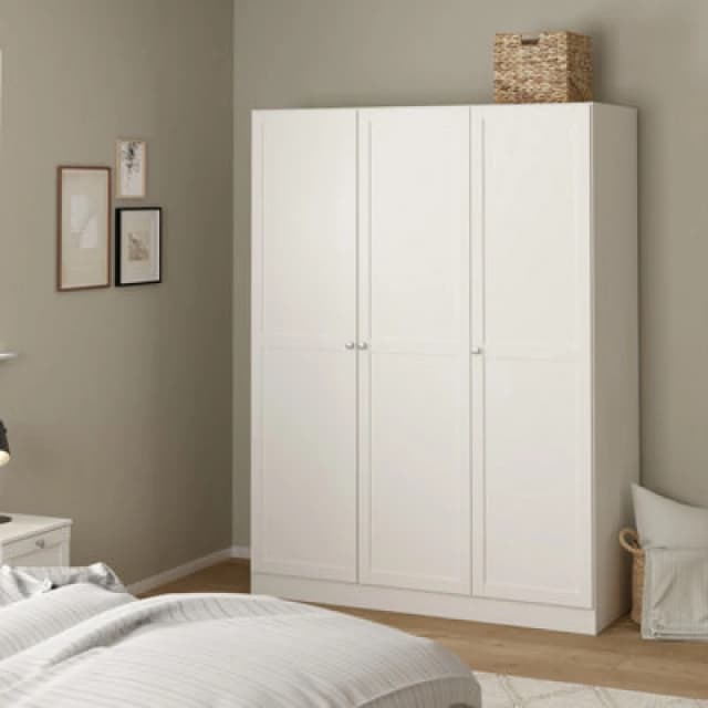 Furniture To Go Brande Wardrobe with 3 Frame Doors White unisex