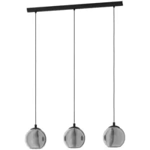 Ariscani 3 Lamp Straight Bar Pendant Ceiling Light Black - Eglo