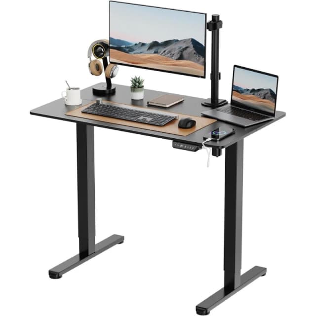 VonHaus Black Standing Desk 100x60cm Black unisex One Size