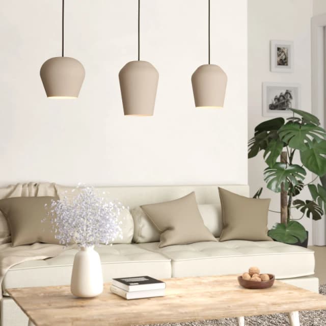 Eglo Cambaito Steel Monochromatic 3 Light Pendant in Light Sand Light Sand Unisex