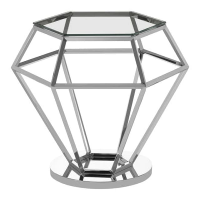 Orsina Allure Silver Finish Diamond End Table