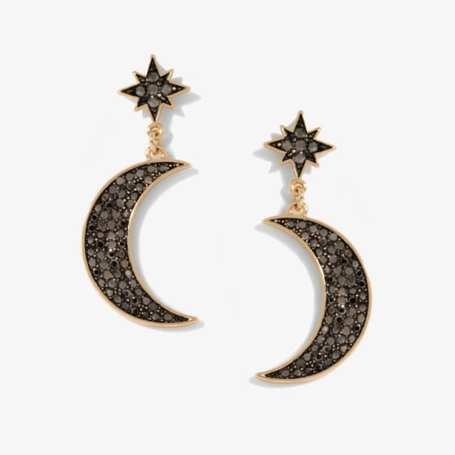Mood Gold Black Star And Moon Drop Earrings Jewellery Sets One Size Gold 42515510000