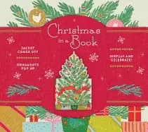 christmas in a book jacket comes off ornaments pop up display and celebrate