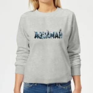 Aquaman Chest Logo Womens Sweatshirt - Grey - L