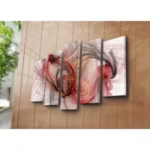 5PATK-246 Multicolor Decorative Canvas Painting (5 Pieces)