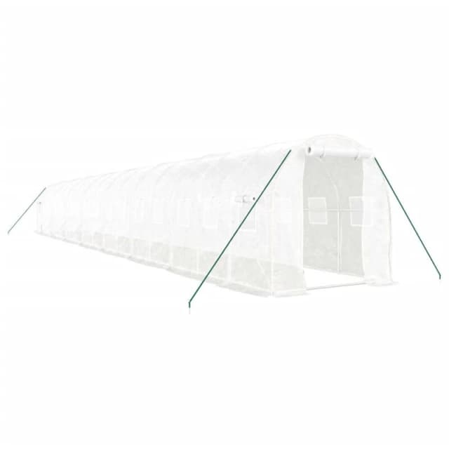 vidaXL Greenhouse with Steel Frame White 32 m 16x2x2 m, White 3188034