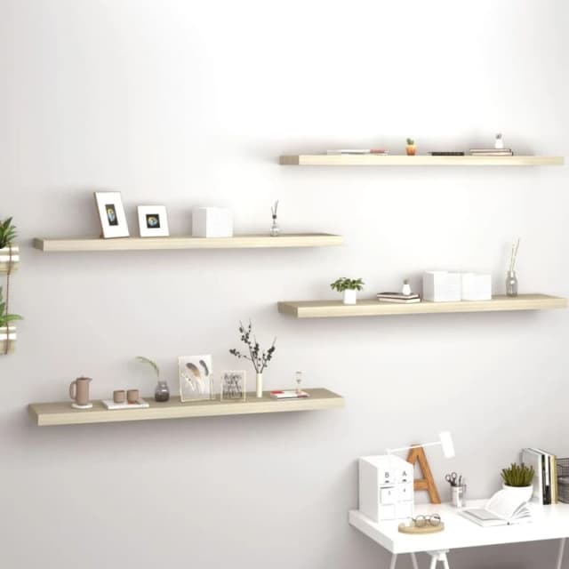 VIDAXL Floating Wall Shelves 4 pcs Oak 120x23.5x3.8cm mdf Vidaxl 8720286075166