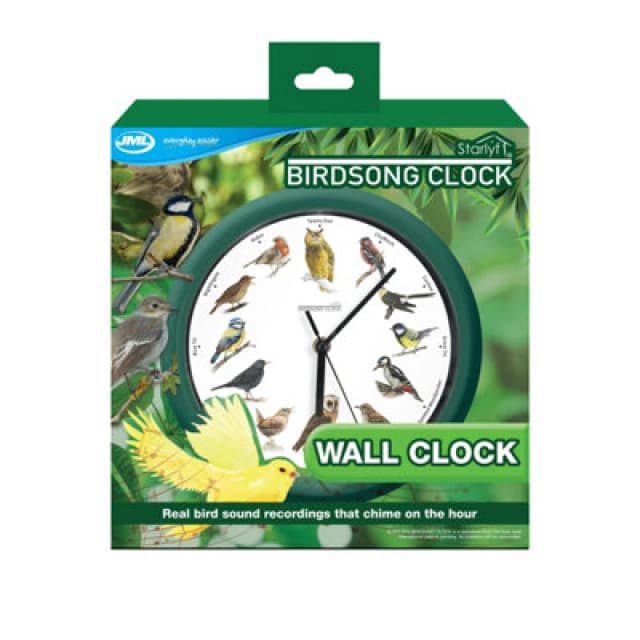 Jml - Bird Song Clock Elegant Wall Clock With 12 Genuine Bird Songs To Mark Each Hour