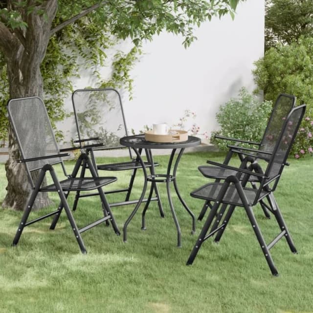 VIDAXL Folding Garden Chairs 4 pcs Expanded Metal Mesh Anthracite Vidaxl 8720286677681