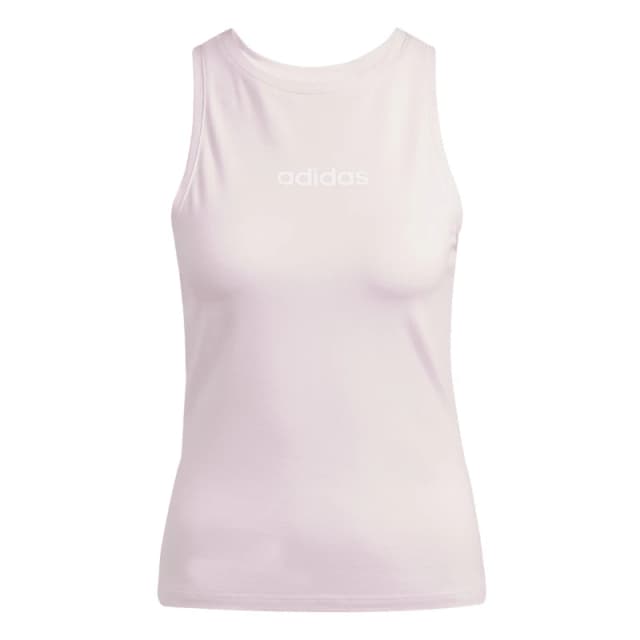 adidas Essentials Linear Slim Cotton Tank Top Womens Clear Pink female S (8-10)
