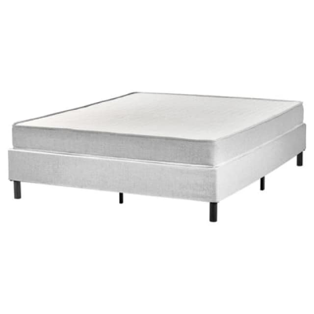 Beliani Bed Without Headboard Fabric Countess 160 X 200 Cm (Eu King Size) Light Grey