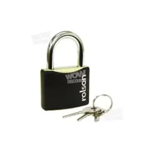 Rolson Steel Padlock, 50mm, Black