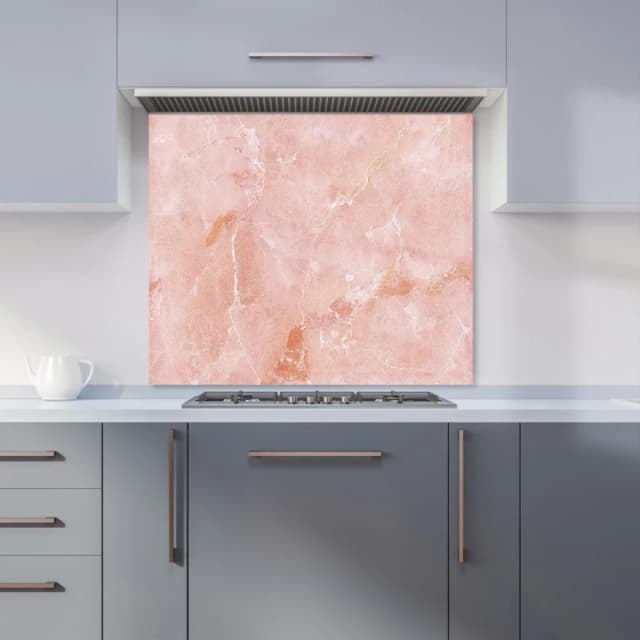 Warren Reed - Designer Sweet Peach Quartz Effect Kitchen Splashback Size: 600mm x 750mm Peach Unisex 600mm x 750mm
