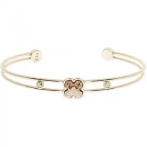 Ladies Karen Millen Gold Plated Art Glass Flower Cuff