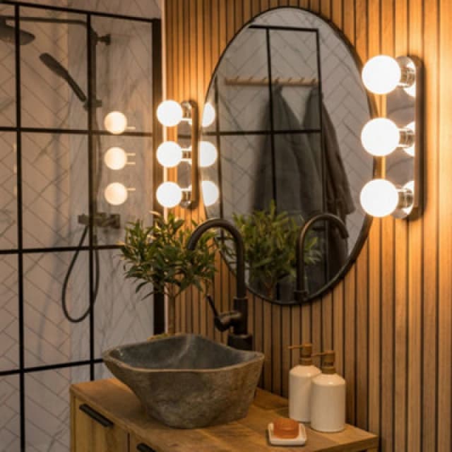 ValueLights ValueLights Orbital 3 Way Bar Opal Glass IP44 Ceiling Light with Cool LED Bulbs in Silver Silver One Size Unisex 5059406036729