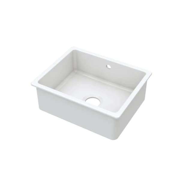 Balterley Fireclay Single Bowl Square Undermount Kitchen Sink Overflow 548mm White