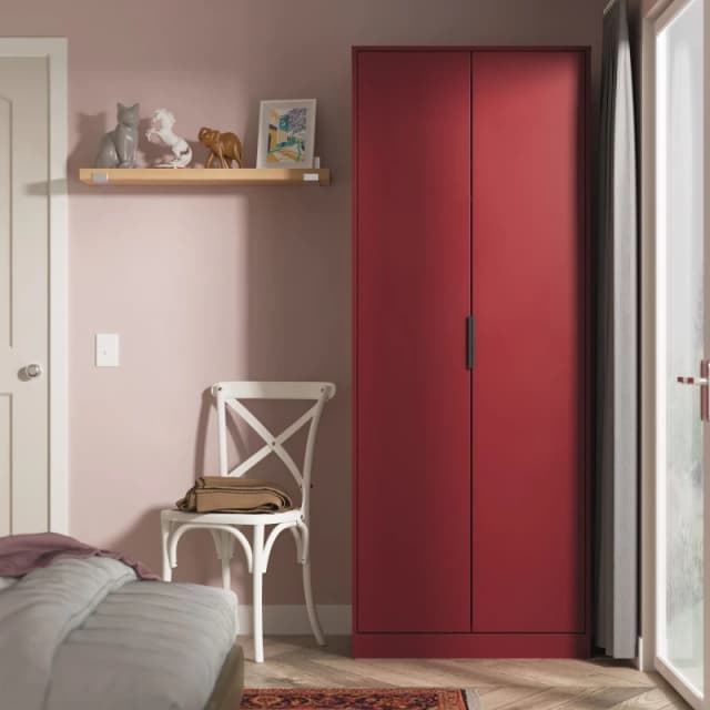 Ready Assembled 2 U Fuji 2 Door Wardrobe (Ready Assembled) in Dark Red Dark Red Unisex