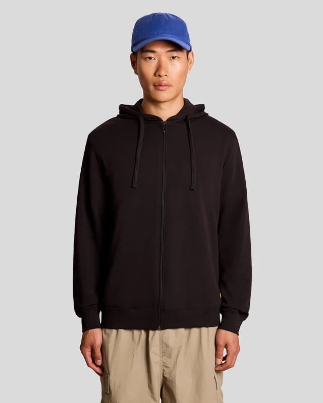 Lyle & Scott Mens Lightweight Lounge Zip Hoodie in Black
