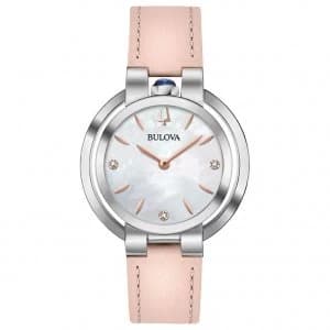 Bulova Ladies Rubaiyat Pink Leather Strap Watch